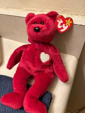 Rare Vintage 1998/1999 TY Beanie Baby Babies Valentina Bear Hologram Multiple Er